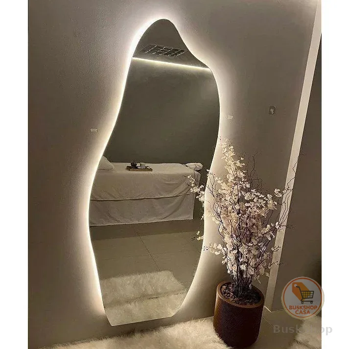 Espelhos Varios Modelos Oval Redondo Orgânico de Vidro Lapidado Para Banheiro Sala Quarto