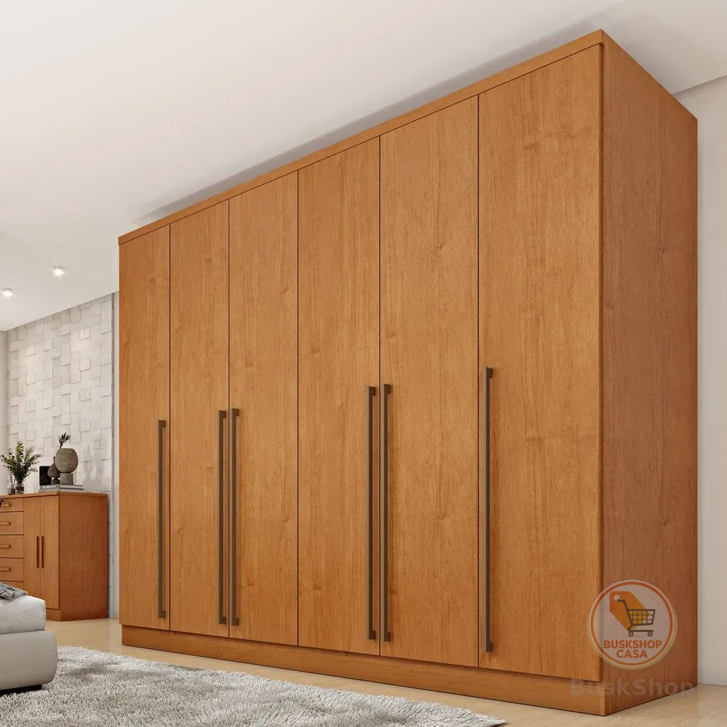 Guarda Roupa Casal 6 Portas 8 Gavetas 270cm Portugal Yescasa Marrom/Cinamomo Cinamomo