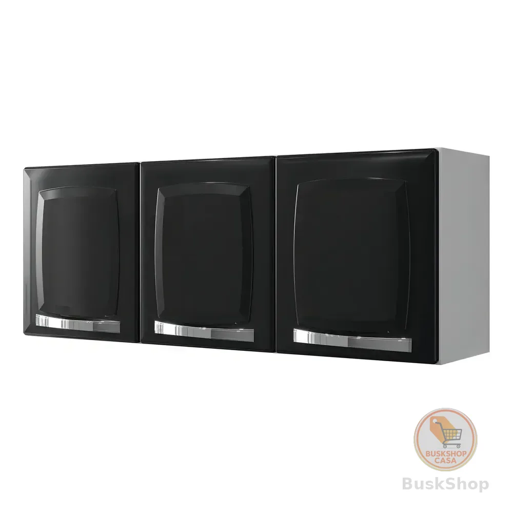 Armário Para Cozinha 3 Portas Rose Itatiaia Af Preto/branco