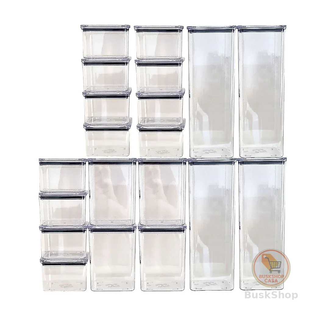 Kit 20 Potes Herméticos acrílicos 2,3litros 1,1litro 480ml Organização