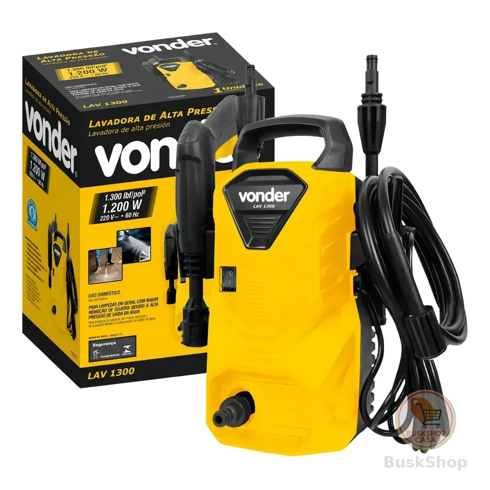 Lavadora De Alta Pressão Vonder Leve Lav1300 Amarela E Preta De 1200w Amarelo/preto 220v