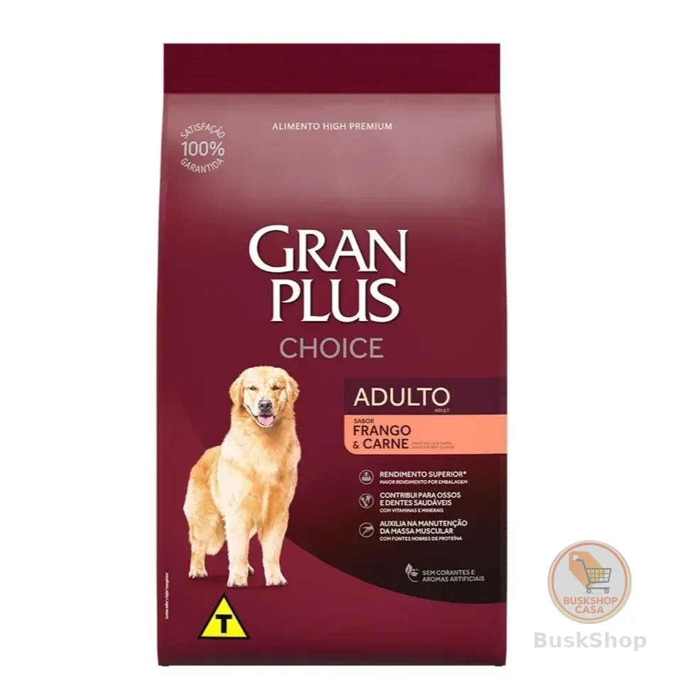 Ração GranPlus Choice Cães Adultos Frango e Carne 15 kg