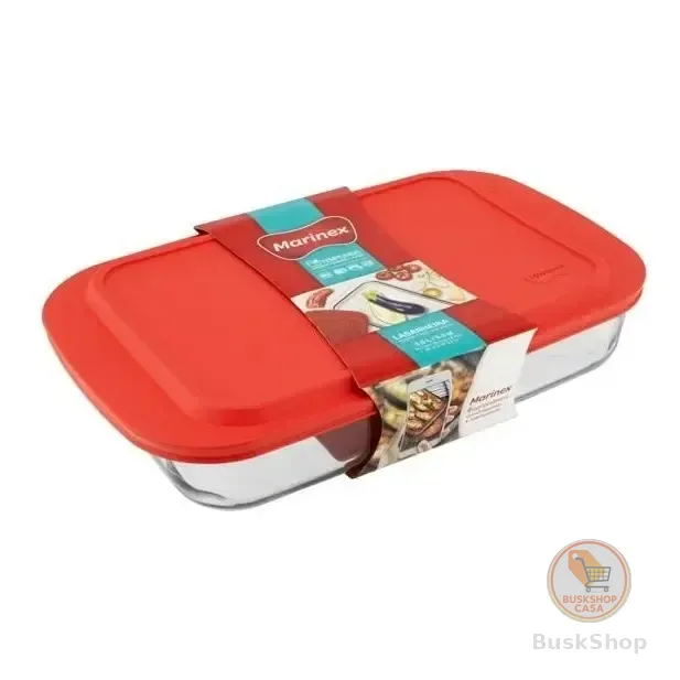 Forma Lasanheira De Vidro Com Tampa Plástica 5,3l Marinex 6538.26