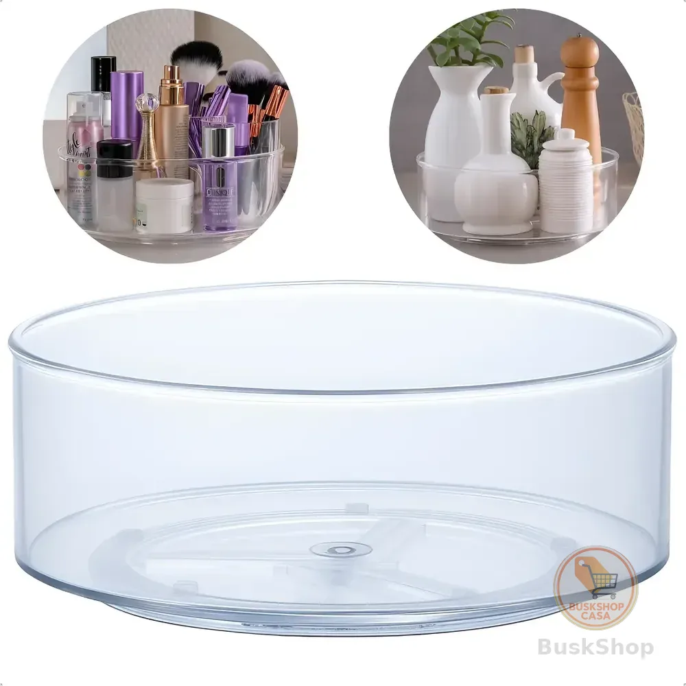 Organizador Giratório Maquiagem Cosméticos Tempero Multiuso Transparente