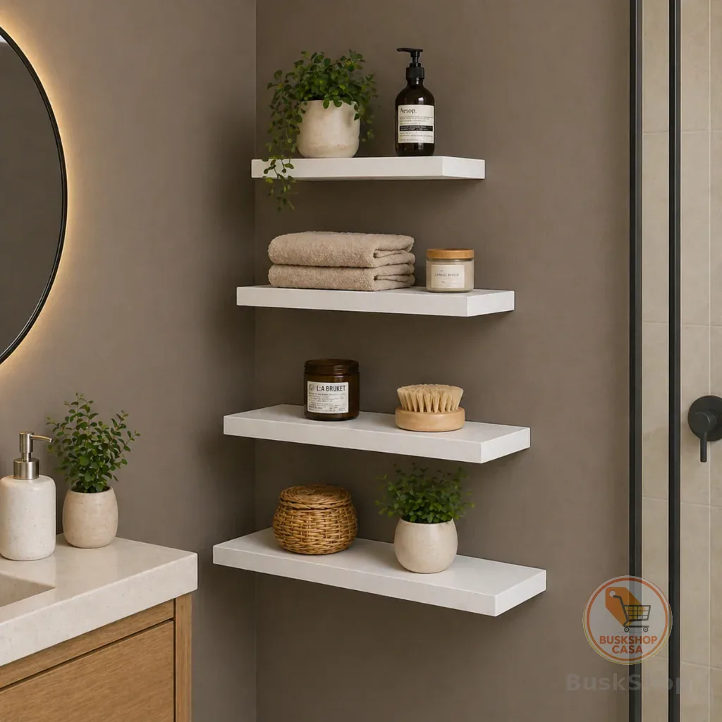 Kit 4 Prateleiras Brancas Multiuso - Ideal Para Quarto, Banheiro, Sala, Escritório Casa Bella