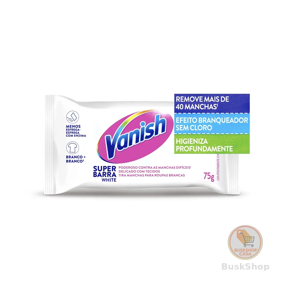 Vanish Tira Manchas Em Barra White 75G Para Roupas Brancas