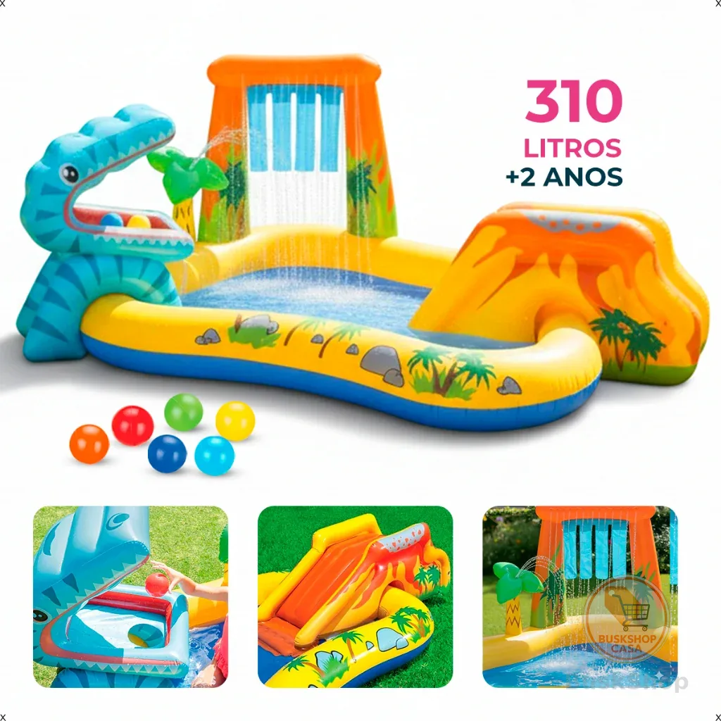 Piscina Playground Centro De Diversões Dinossauro Intex 310 LITROS