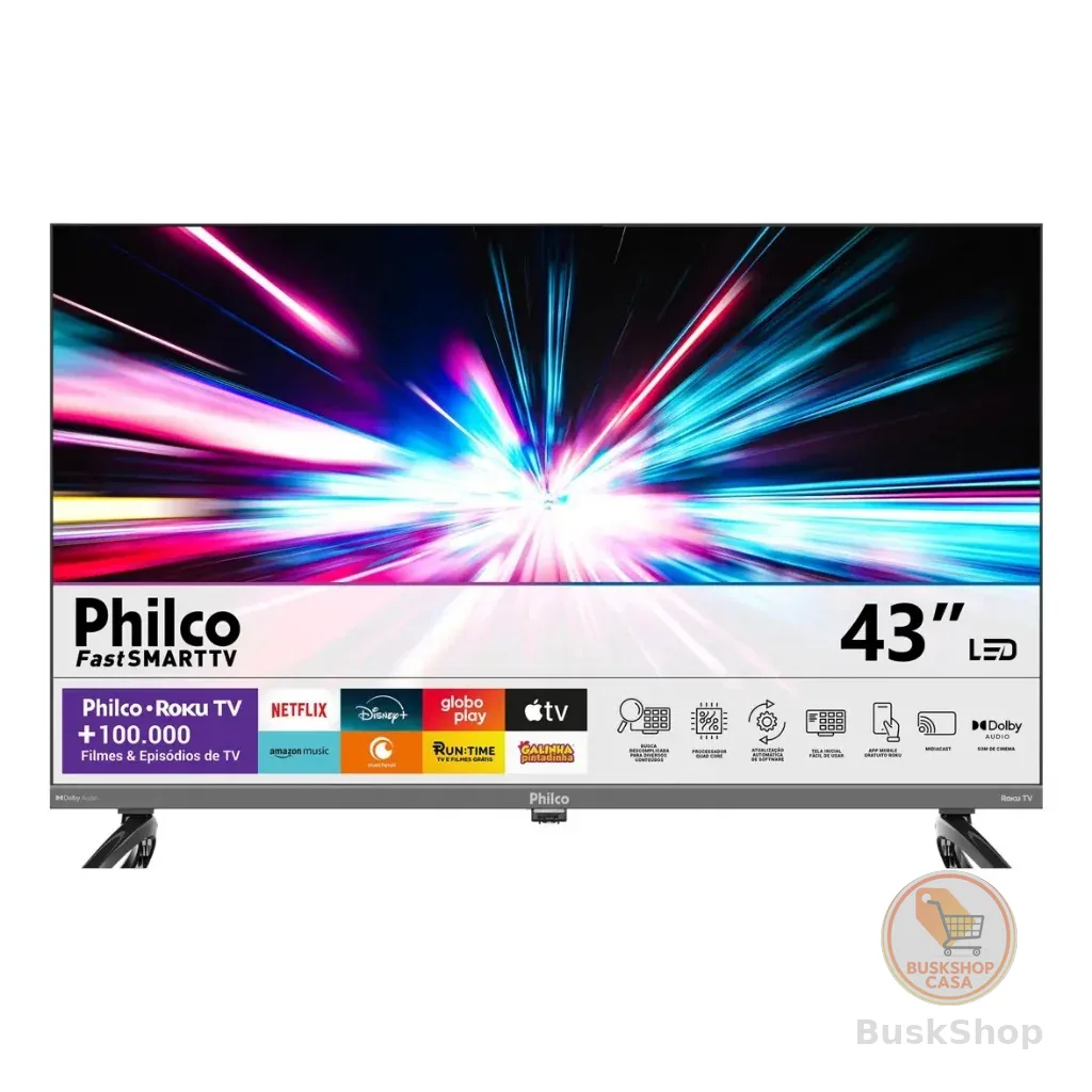 Smart TV 43” Philco P43CRA Full HD Wi-Fi HDMI USB Conversor Digital