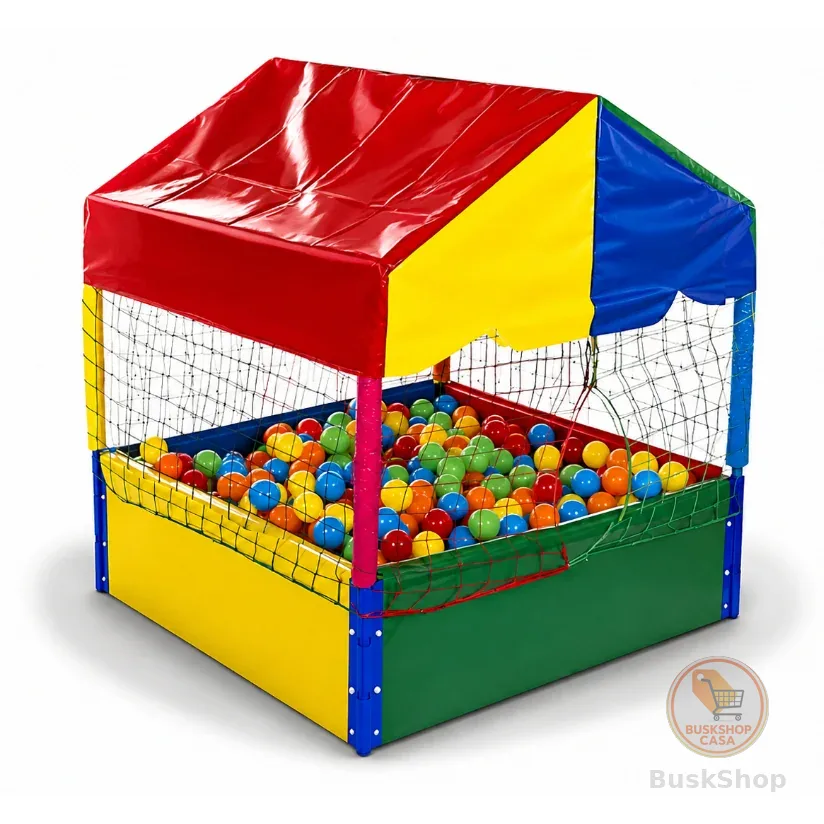 Piscina de Bolinhas Quadrada 1,00m Nacional Premium Colorida Playground