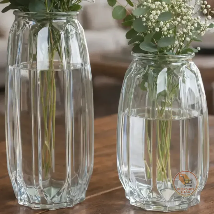 Kit 2 Vasos Decorativos De Vidro Para Flores E Plantas Vidro Transparente