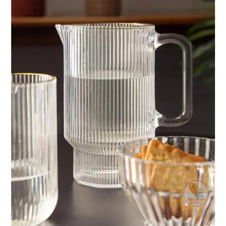 Jarra Wolff Lines De Cristal Com Fio De Ouro 900ml