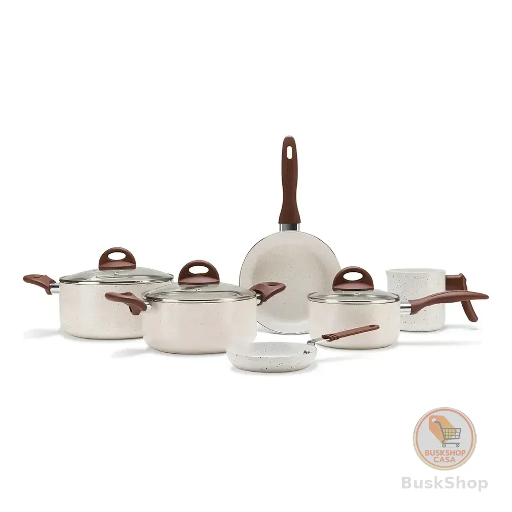 Jogo De Panelas Brinox Smart Plus 6pçs Ceramic Life Vanilla 4791/102 Baunilha