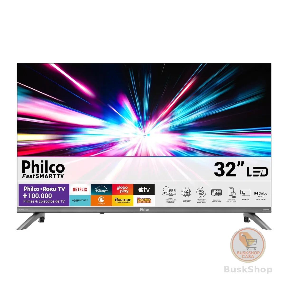 Smart TV 32" Philco Roku TV Dolby Áudio HDR10 P32CRB