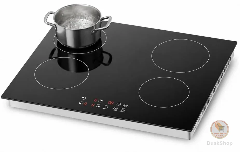 Cooktop de Indução 4 bocas controle independente 7000 W, 9 níveis de potência, trava para crianças, Controle de toque, cozinha moderna e elegante, 220V