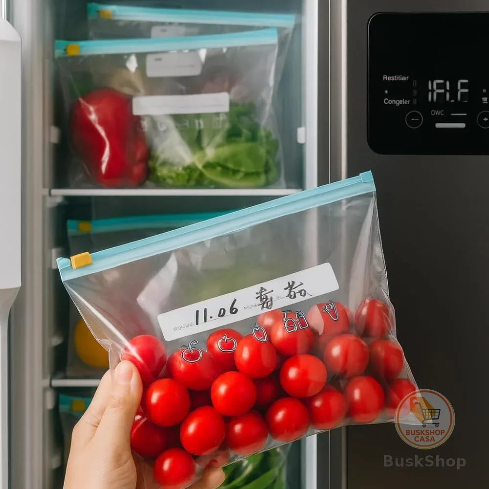 Saco Hermético 20 Unidades Tamanho Pequeno - Saquinho Reutilizável Para Congelar Armazenar e Organizar Alimentos com Zip Abre e Fecha Livre de BPA (TAM P - 14,9x16cm)
