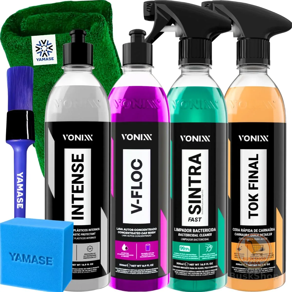 Limpeza Automotiva Completa Shampoo V-floc Revitalizador Intense Cera Tok Final Limpador Sintra Fast Pano Vonixx | Shampoo V-floc, Revitalizador Intense, Cera Tok Final, Limpador Sintra Fast, Pano incluído