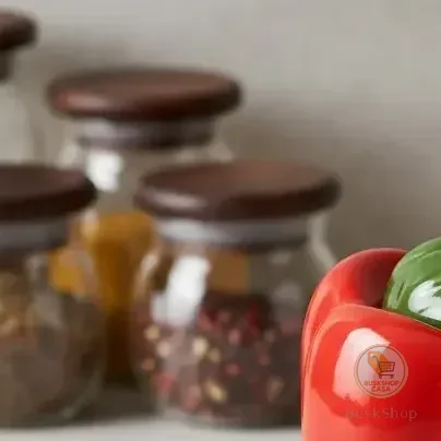Porta Temperos E Condimentos Pimentão Em Cerâmica Com Tampa Vermelho