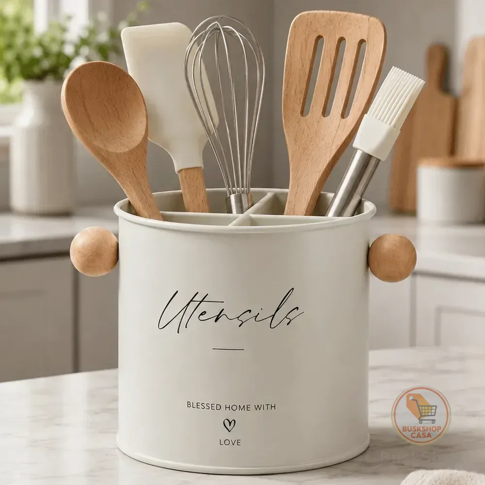 Porta Utensílios Cozinha Talheres Suporte Organizador Home Branco