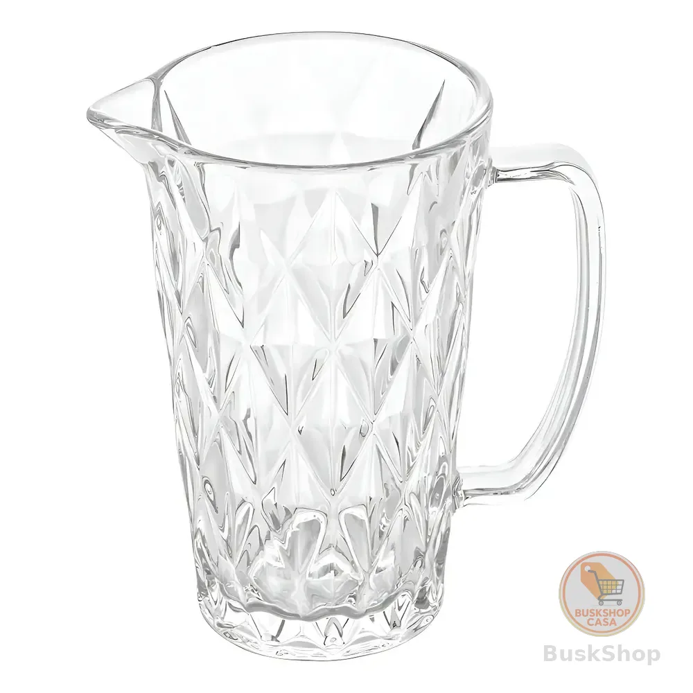Jarra De Vidro Transparente Lehaví Diamond 1,1l Com Alça E Bico