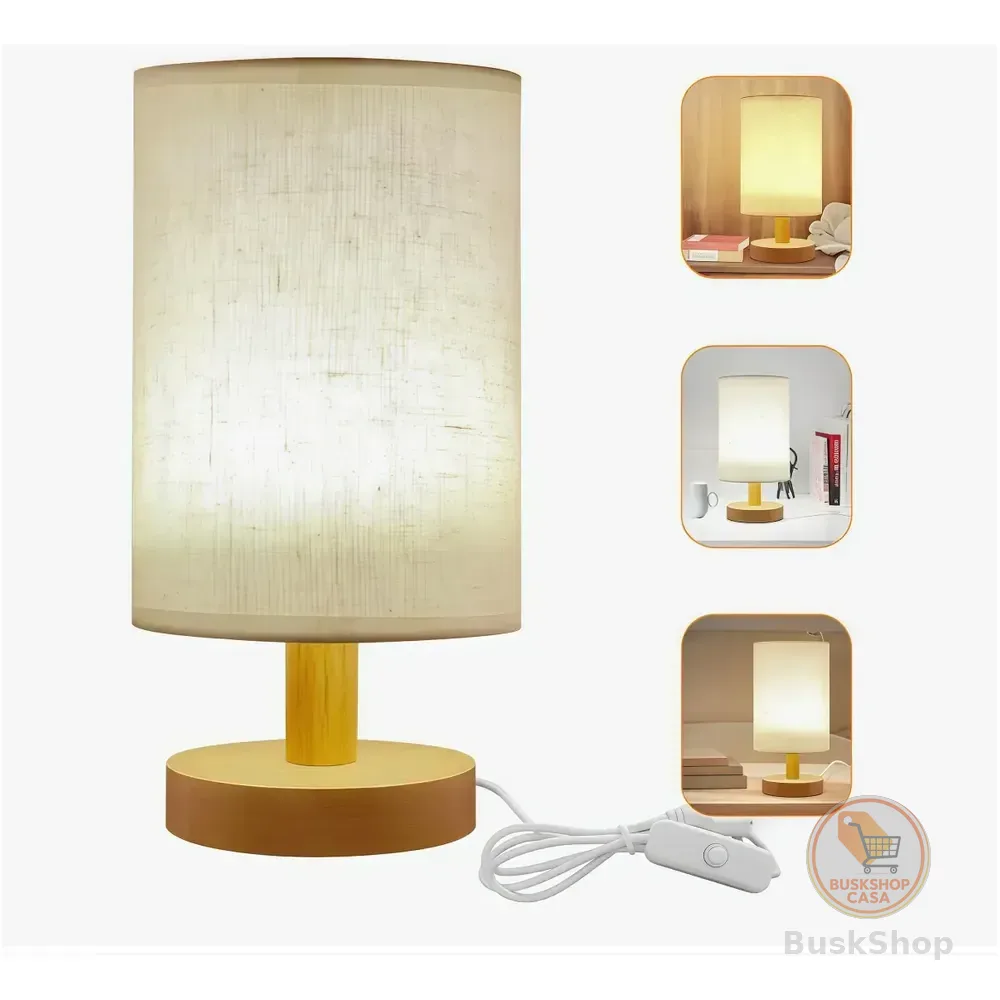 Luminária De Mesa Abajur Rústico Madeira Para Quarto