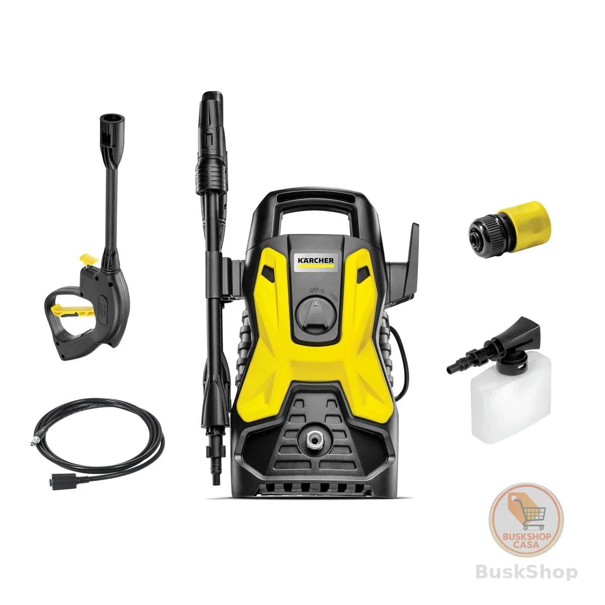 Kärcher Lavadora de Alta pressão Prática Black, 1500 PSI/Libras, 1400W, 300L/h com Aplicador de Detergente e Lança Regulável 127V