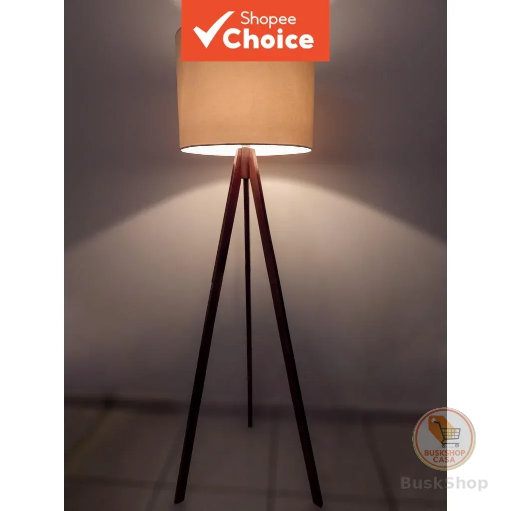 Candeeiro De Pé Tripé – 150cm Abajur De Tecido E27 110/220V Sala Quarto Escritório