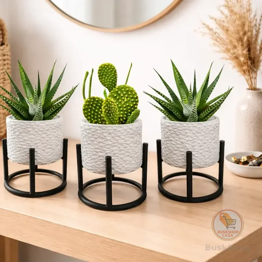 3 Vasos Cachepot Suculenta Erva Flor Decoração Casa Suspenso Branco