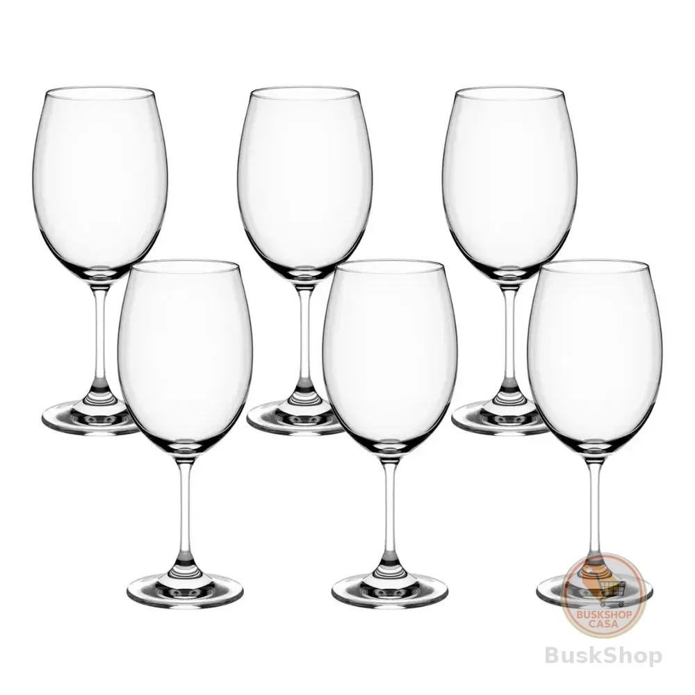 Jogo De 6 Taças Cristal Bohemia Vinho Tinto 450ml Sense Haus