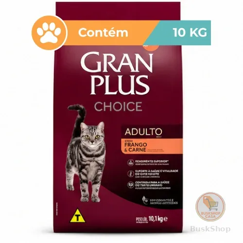 Ração Gran Plus Choice Frango Carne Gatos Adultos 10,1kg