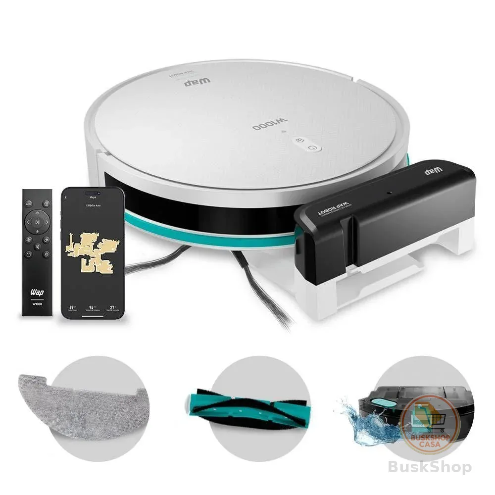 Aspirador De Pó Robo WAP ROBOT W1000 Smart Branco Bivolt