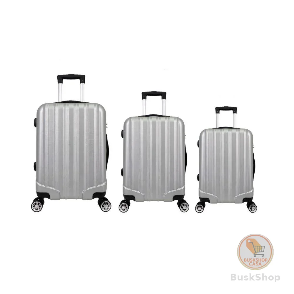 Kit Mala de Viagem abs 3 peças Adventure Fortt Prata - KMV01-PR

