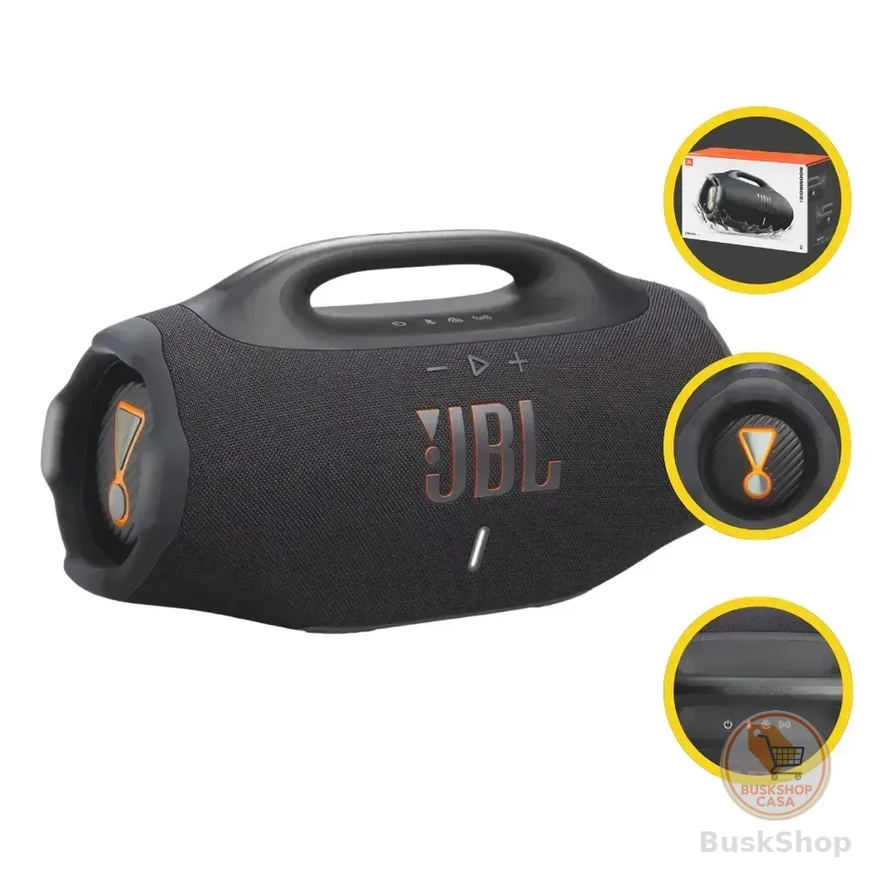 Caixa De Som Bluetooth Boombox 4 Jbl, Com Ai Sound Boost, Até 34h De Bateria, Ip68 E Áudio Lossless  Preta Preto 127/220v