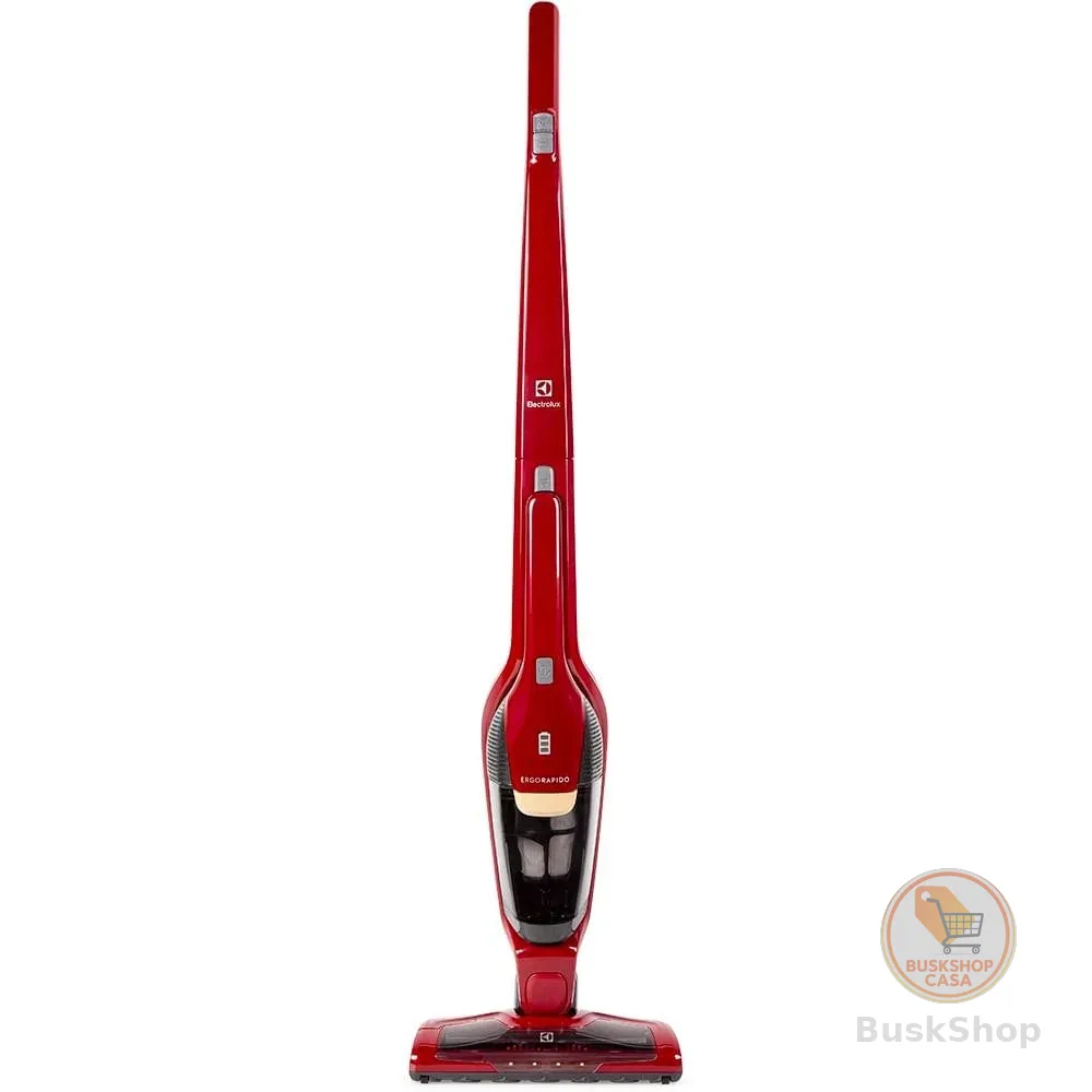 Aspirador de Pó Vertical Sem Fio Electrolux Ergorapido 2 em 1 Luz LED até 30 min Vermelho (ERG23N)