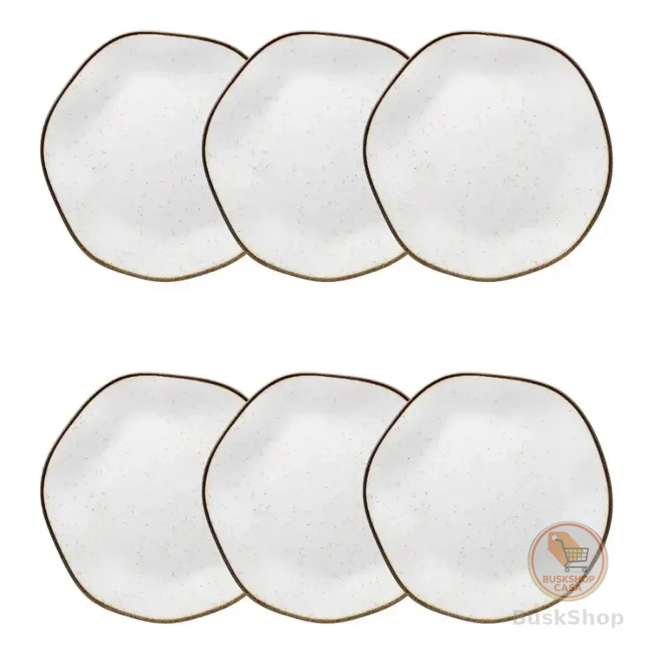 Conjunto De 6 Pratos Sobremesa 21,5cm Ryo Maresia