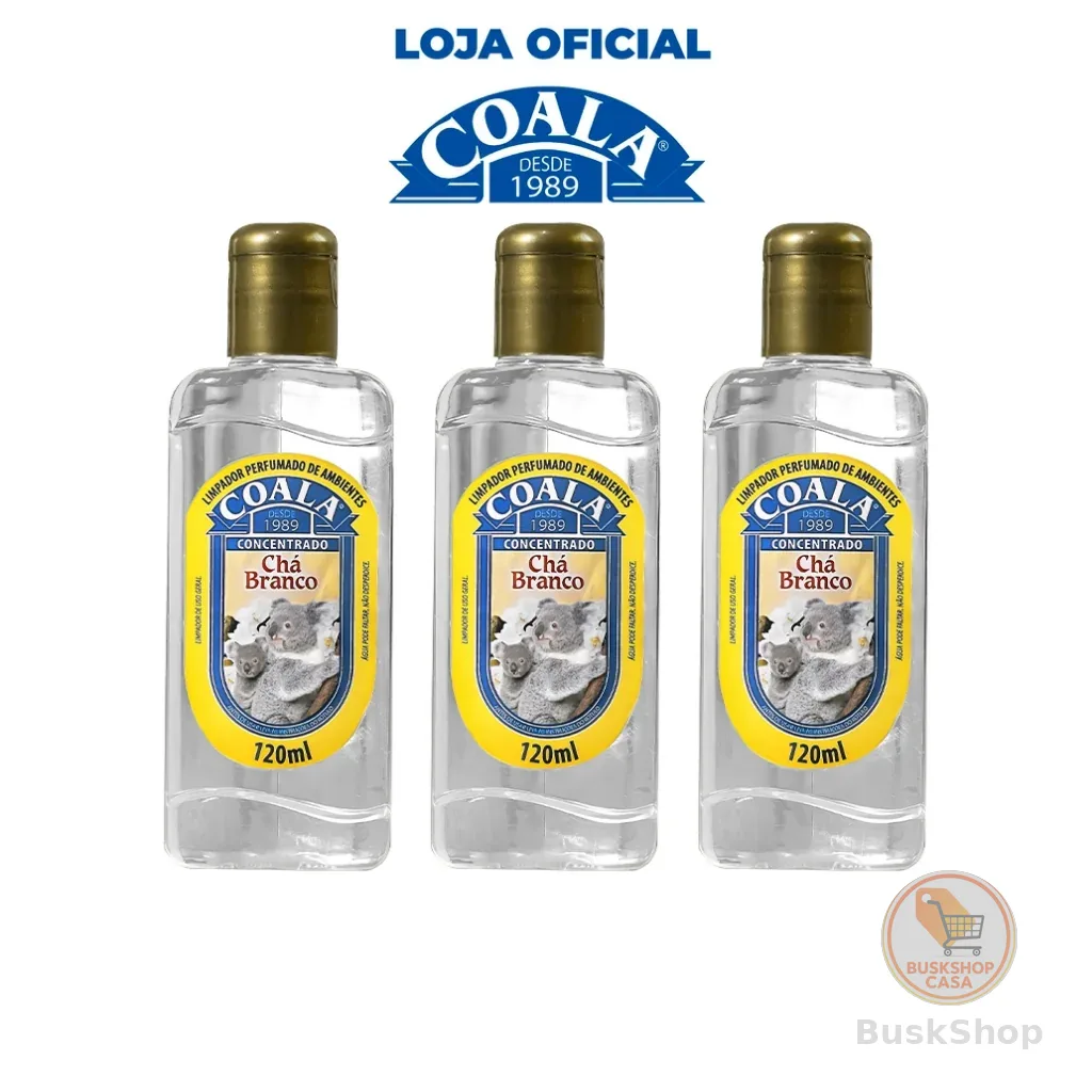 Combo 3 Limpadores Coala Chá Branco 120 ml