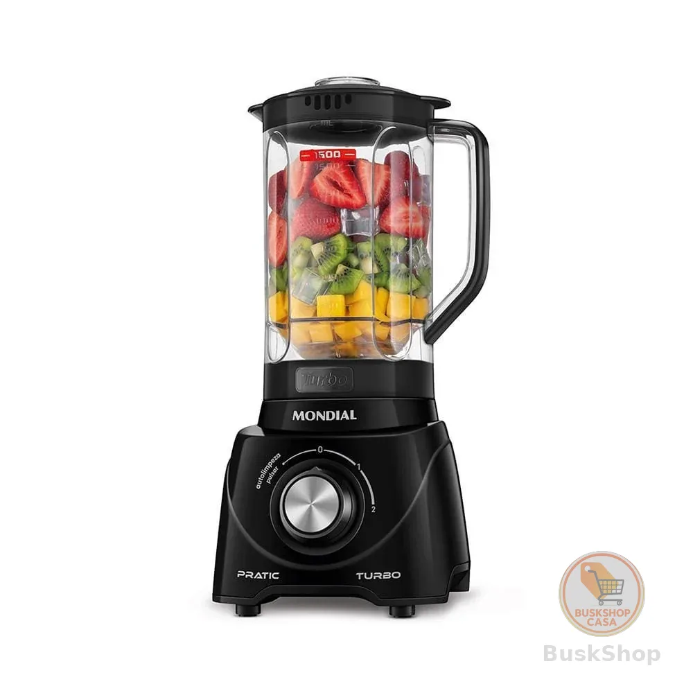 Liquidificador Mondial L-98-B Pratic Turbo com 2 Velocidades e Função Pulsar