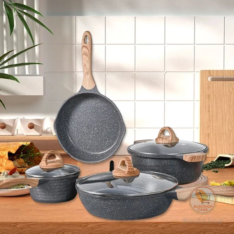 Conjunto de 4 peças de frigideiras antiaderentes utensílios de cozinha, frigideiras antiaderentes