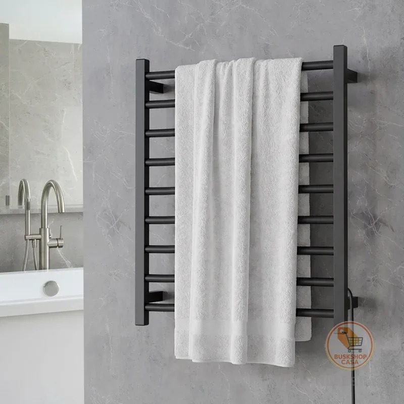 Toalheiro Térmico Elegance 9 barras Duas Toalhas de Banho Alumínio Bivolt Seca Aquece ELECTROWOOD