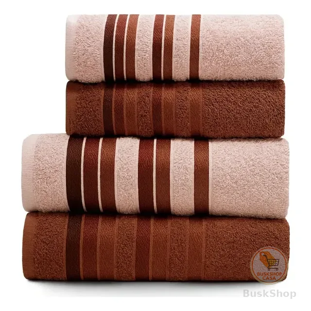 Jogo Toalhas Banho Grossas Macias Algodão 4pç Absorventes