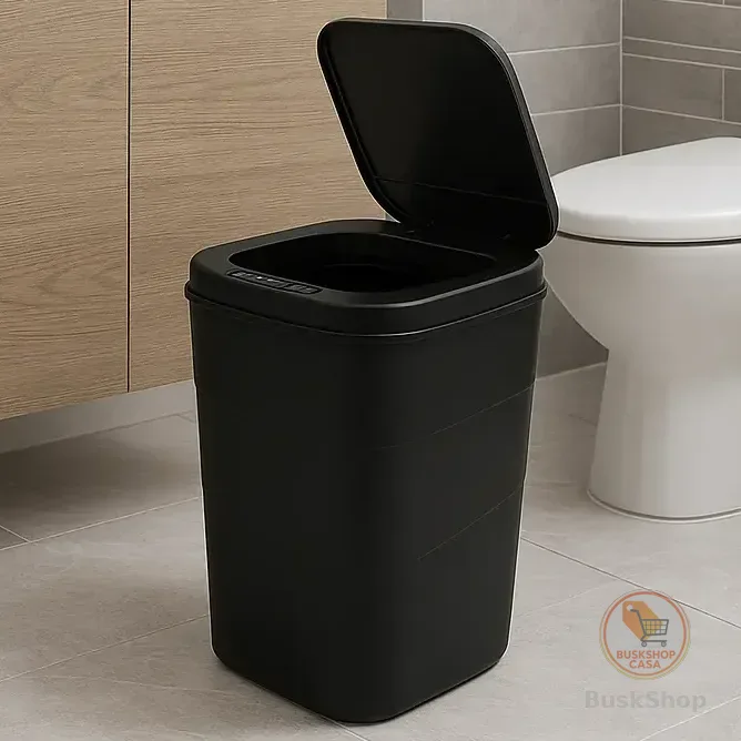 Lixeira Antiodor Com Sensor Inteligente Abre Fácil Cesto 17l Preto