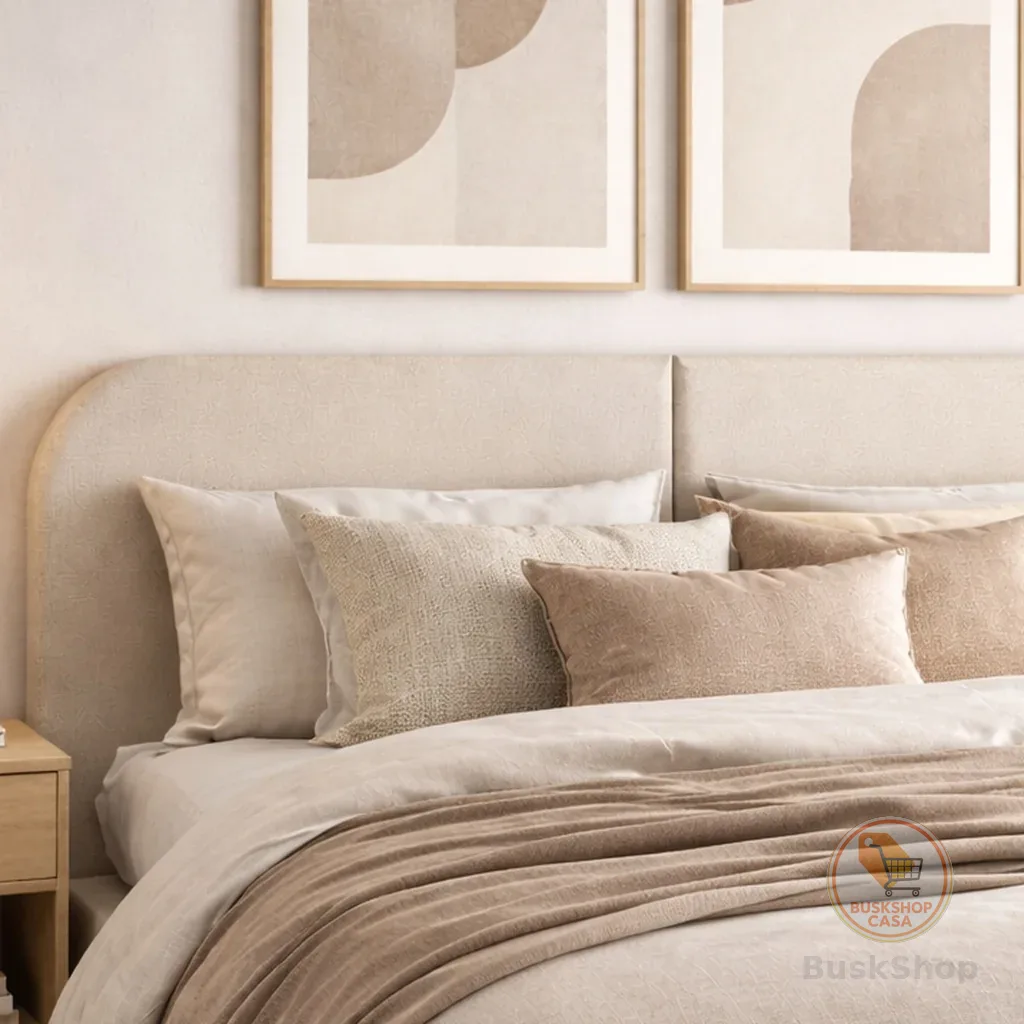 Cabeceira Cama Box Orgânica King 200 cm Tecido Linho com Tratamento Hidrofóbico KF Móveis
