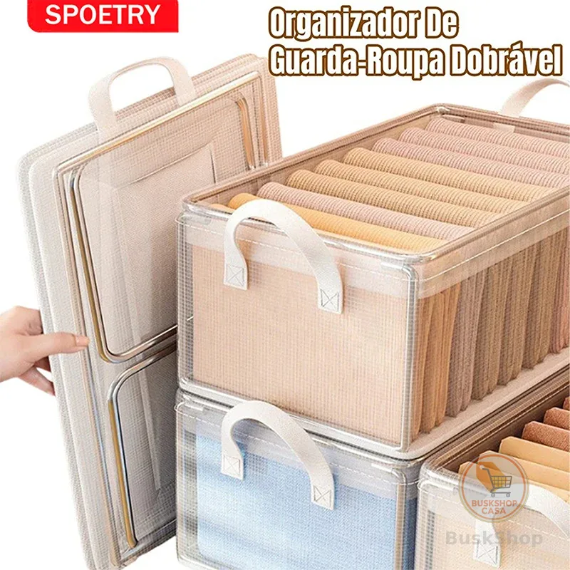 Kit 2/4/6 Caixa Organizador De Guarda-Roupa Dobrável Para Roupas E Calças Grande Dura Alto Qualidade Kit 2/4/6