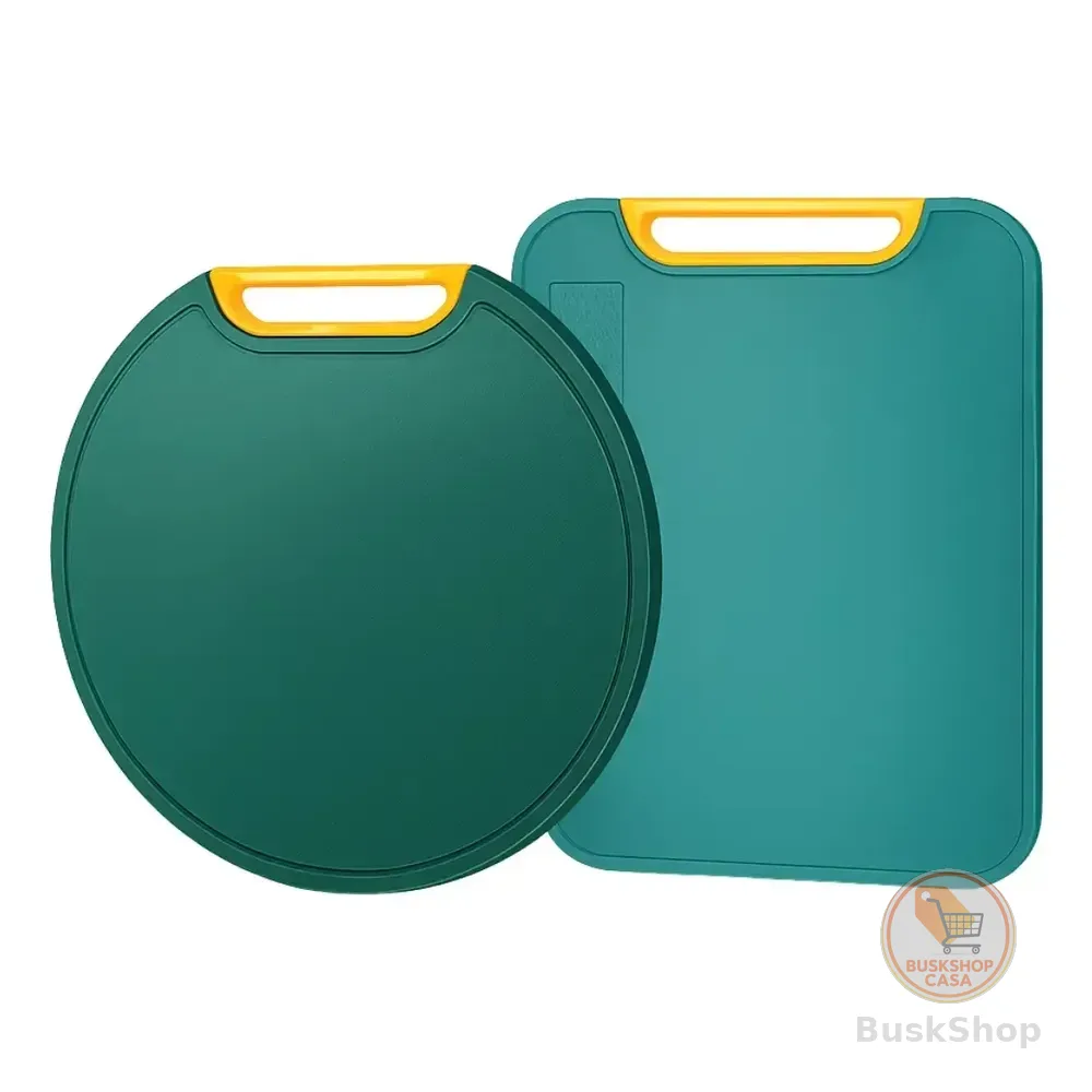 Kit 2 Tábuas Alimento Antibacteriana Corte Carne Legumes Geométrico Verde