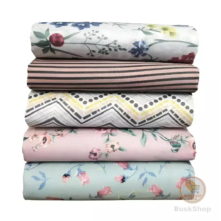 Kit 5 Lençol Avulso Estampado Com Elastico 150 Fios Estampas Sortidas Lençol de Casal