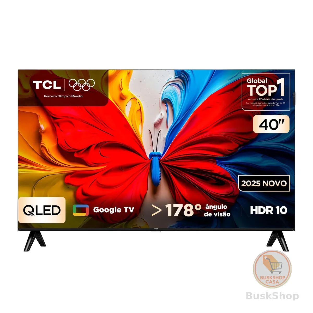 Smart TV TCL 40 Polegadas Full HD QLED S5K WiFi Bluetooth Google TV 2 HDMI HDR10 Dolby Audio 40S5K