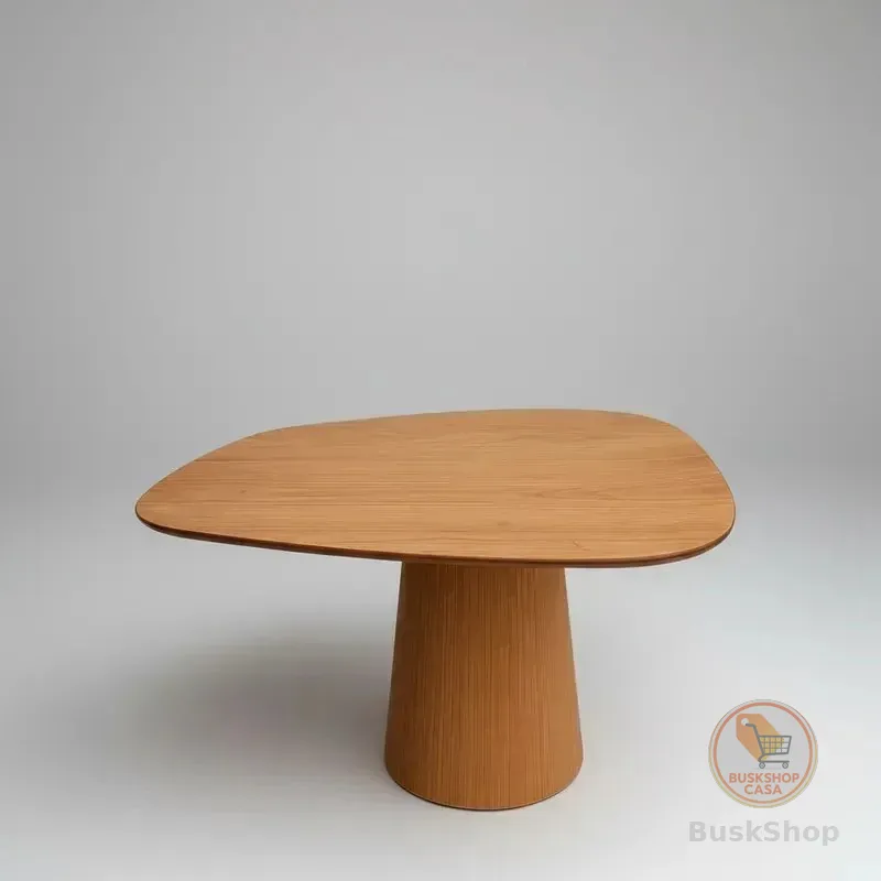 Mesa de Jantar Orgânica 4 Lugares Madeira Maciça e MDF Yescasa Marrom 120cm x 80cm