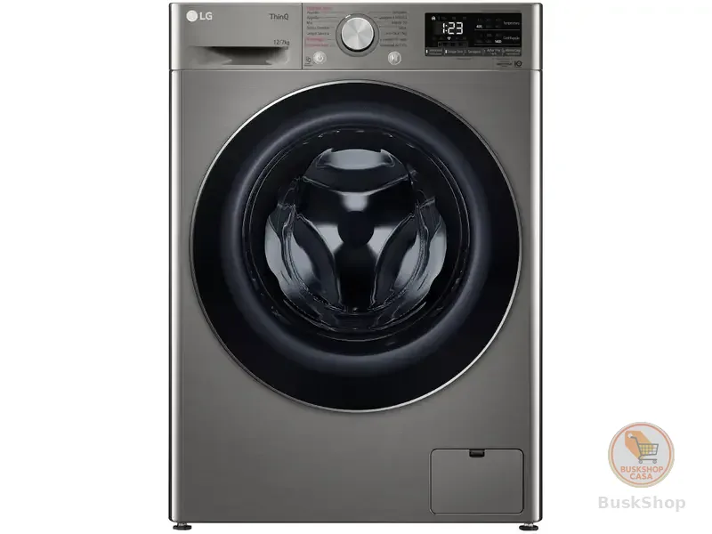 Lava e Seca LG 12kg Smart VC4 CV5012PC4 com Inteligência Artificial Água Quente e Fria Prata