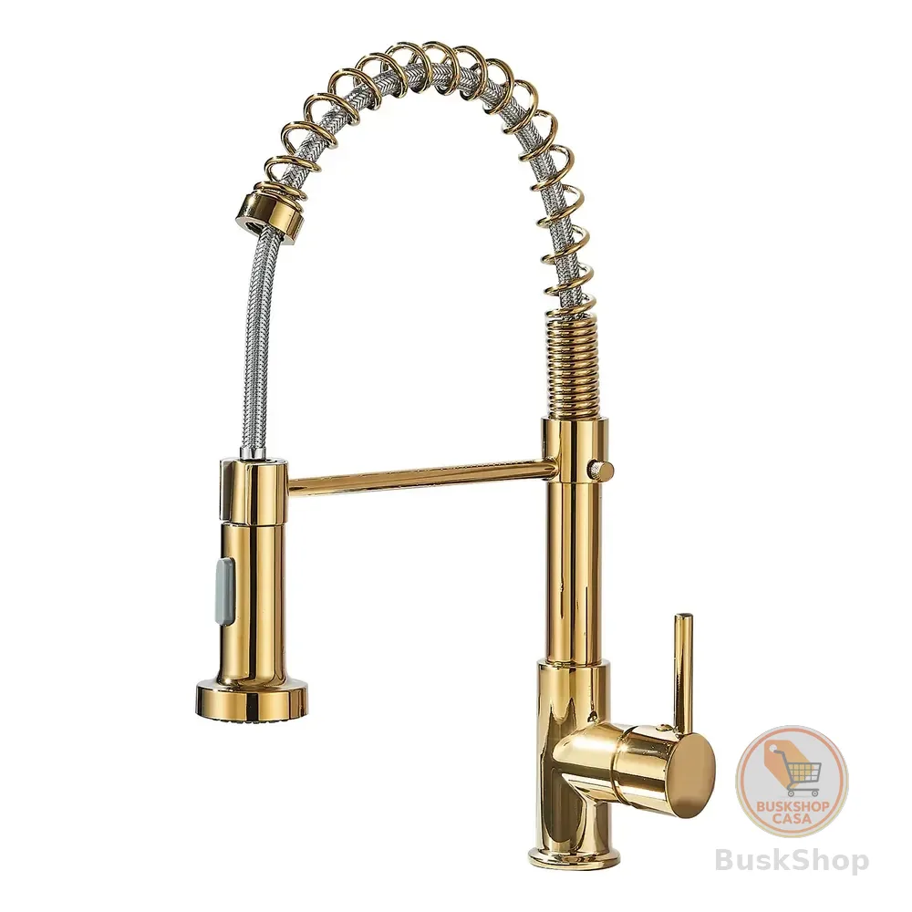 360° Torneira Cozinha Gourmet Misturador Ducha Duo Spray Dourado