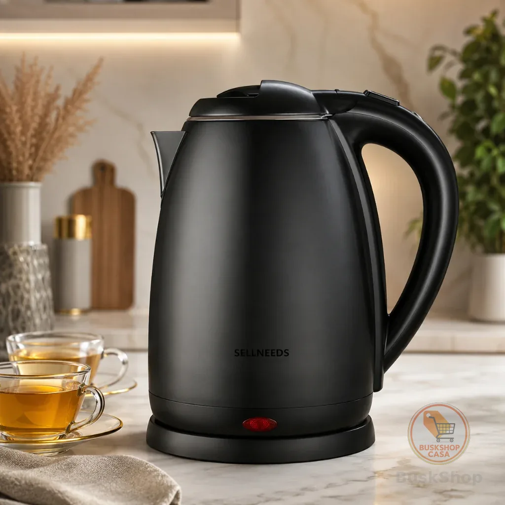 Chaleira Elétrica Jarra 1.8L Café Chá Inox 110v Preto Matte