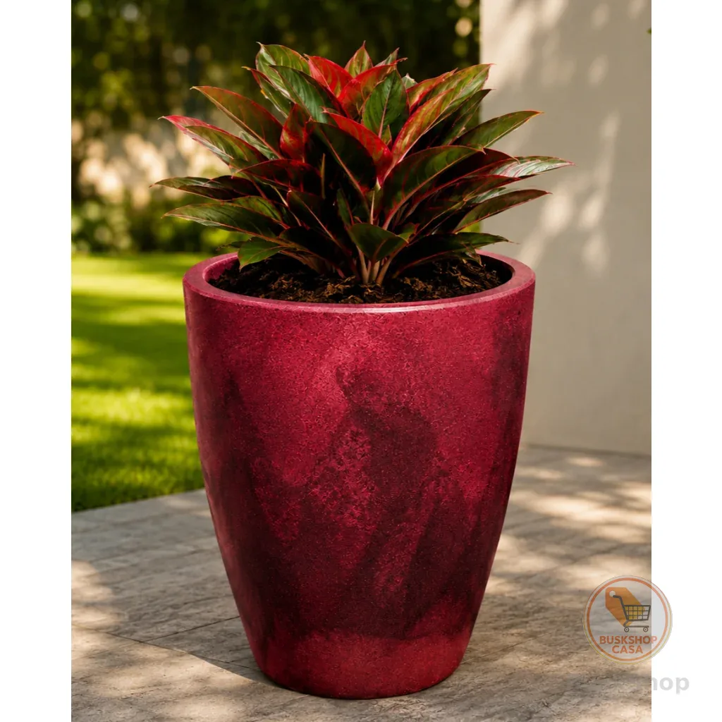 Vaso Para Plantas Marmorizado Luxo em Polietileno Liso Decorativo Sala/ Jardim